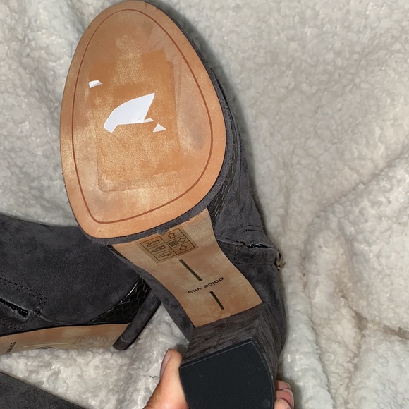 Dolce Vita Gray Platform Booties Vergo Cowhide Nubuck - Picture 5 of 5